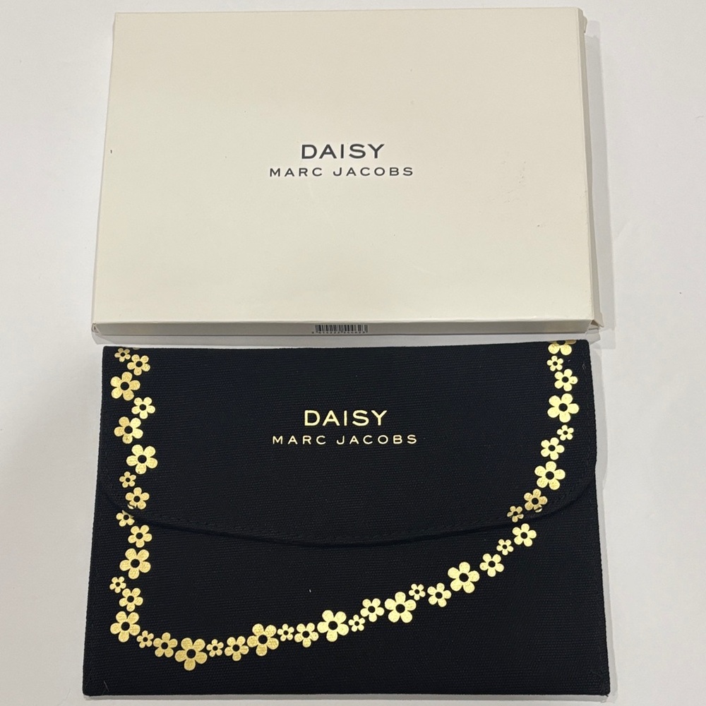 Marc Jacobs Black Pouch with Gold Floral Accents